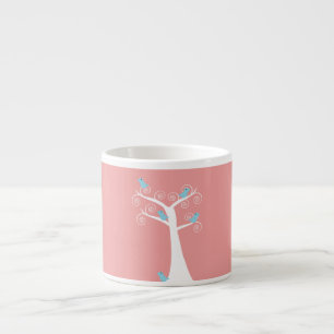 Espresso taza de pájaro azul pequeño para amantes de las av