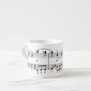 Espresso Taza del café express de las notas musicales