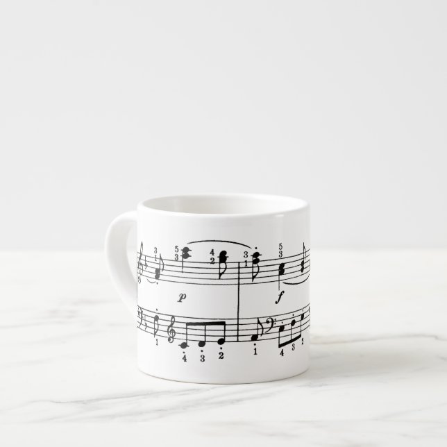 Espresso Taza del café express de las notas musicales (Izquierda)