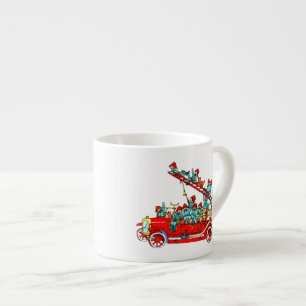 Espresso Taza del café express del coche de bomberos