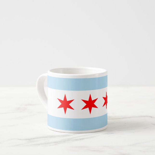 Espresso Taza del jumbo de la bandera de Chicago (Izquierda)