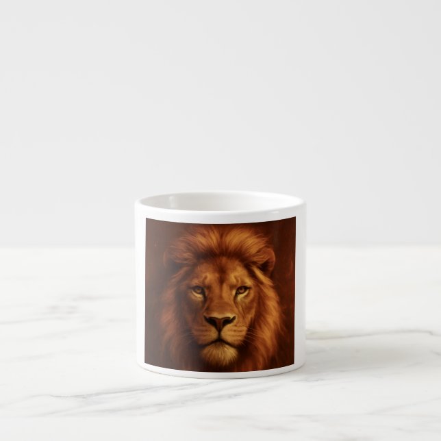 Espresso Taza del León de Coraje y Fe (Frente)