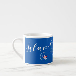 Espresso Taza del personalizable del corazón de Ísland