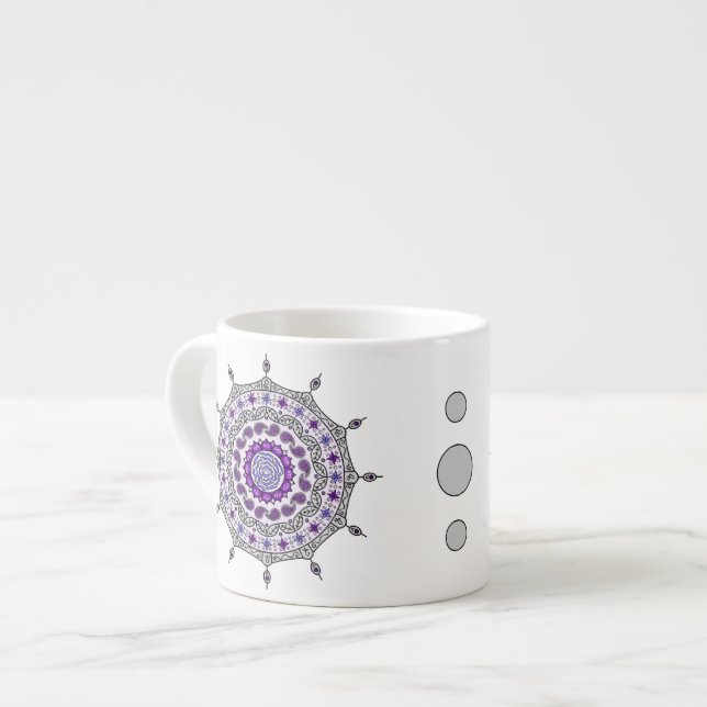 Espresso Taza especial de plata Fantasía Mehndi (Izquierda)