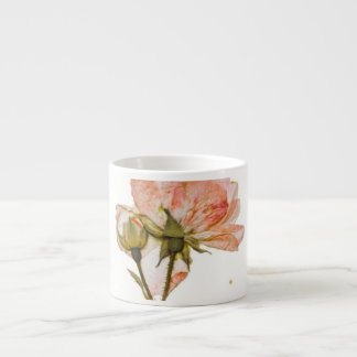 Espresso Taza pequeña de cerámica rosa botánica vintage