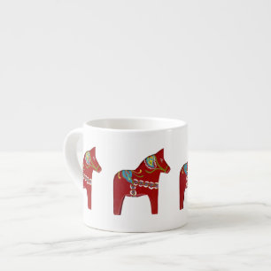 Espresso Taza roja del café express del caballo de Dala