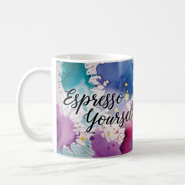 Espresso usted mismo - una taza de café celebrando (Izquierda)