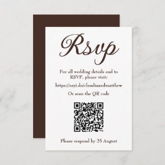 Espresso Wedding Website RSVP with QR Code