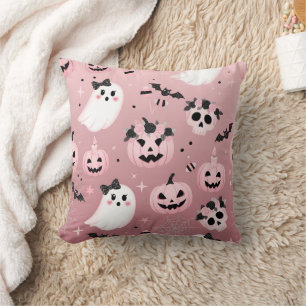 Espumosa almohada rosa de halloween