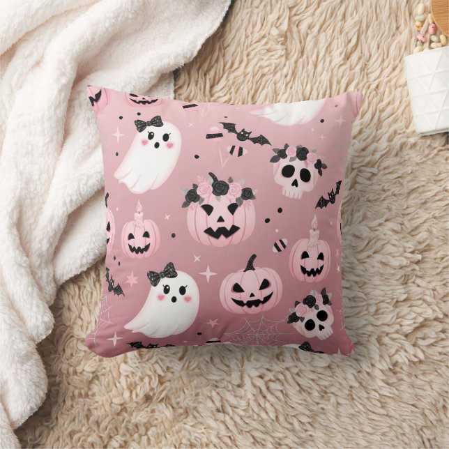 Espumosa almohada rosa de halloween (Manta)