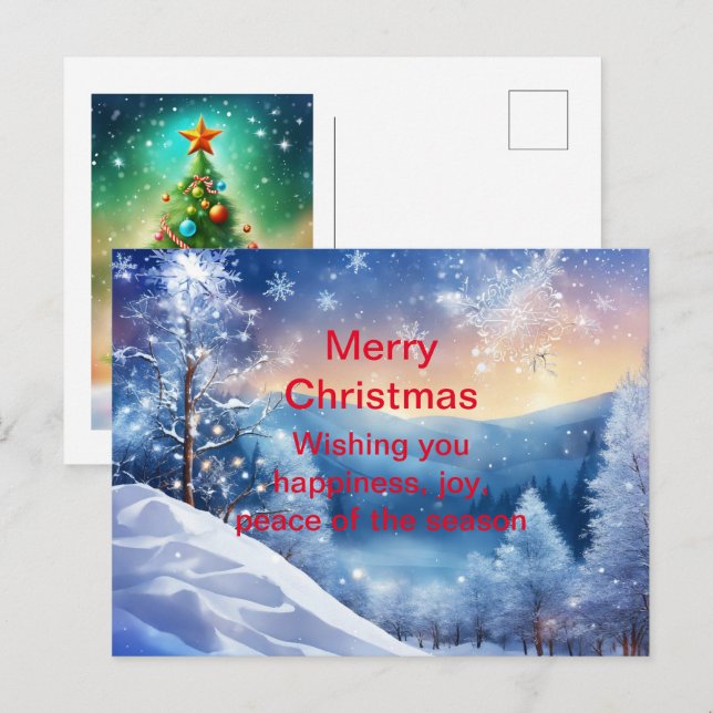 Espumosos Navidades de invierno nevan tarjeta de v (Anverso / Reverso)