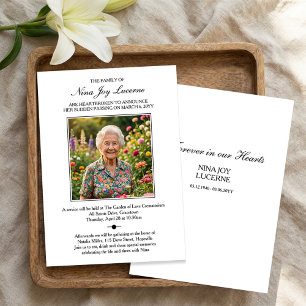 Esquela de Defunción y Invitación a Funeral con Fo