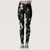 esqueleto blanco leggings negros ella