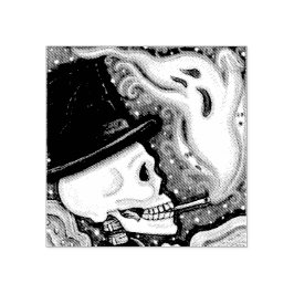 ESQUELETO DE FUMADORES, SELLO DE GOMA DE CEMENTERI