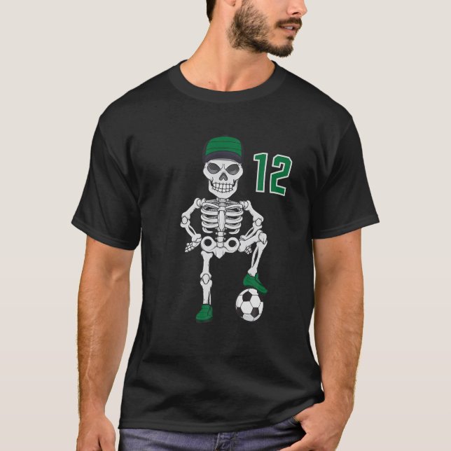 Esqueleto de fútbol Jersey Número 12 Regalo de equ (Anverso)