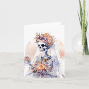 Esqueleto de Halloween acuarela   Tarjeta pequeña 