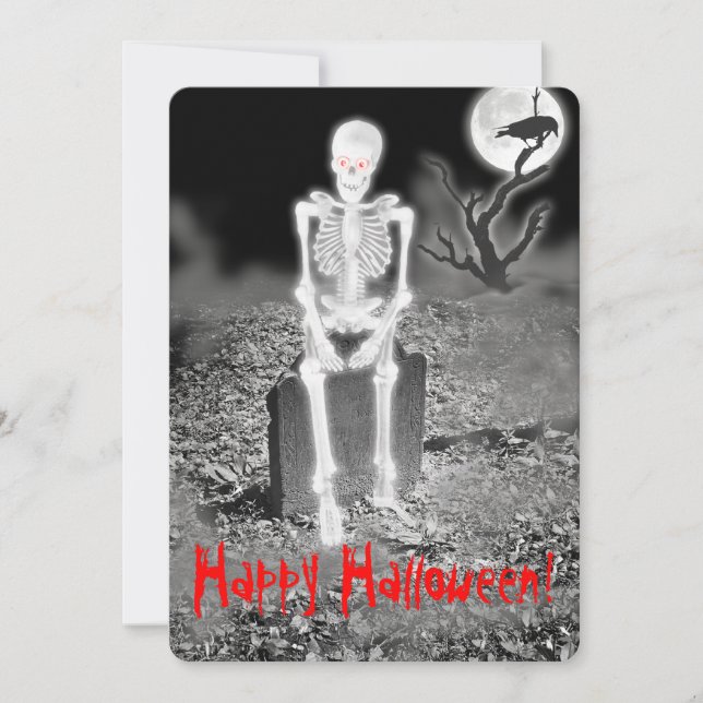 Esqueleto de la invitación a la fiesta de Hallowee (Anverso)