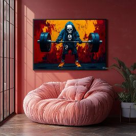 Esqueleto de levantamiento de pesas de arte pop - 