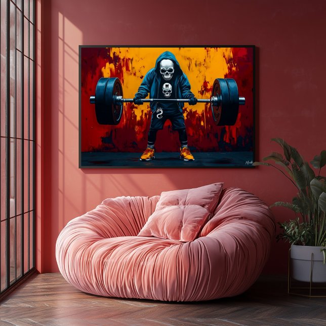 Esqueleto de levantamiento de pesas de arte pop -  (Subido por el creador)