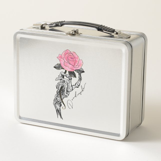 Esqueleto De Mano De gótico Con Rosa Rosa Rosa Ros (Anverso)