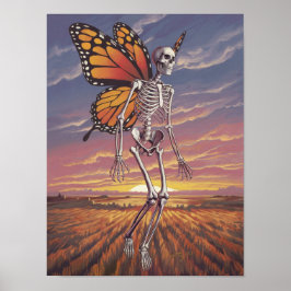 Esqueleto de mariposa voladora Imprimir arte en pa
