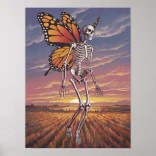 Esqueleto de mariposa voladora Imprimir arte en pa