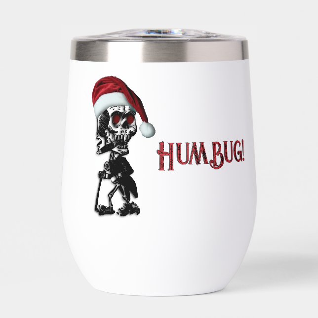 Esqueleto de Navidad Fumando Puro Humbug (Frente)