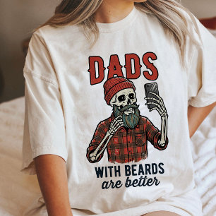 Esqueleto de Papá Barbudo Divertido Selfie Camisa 