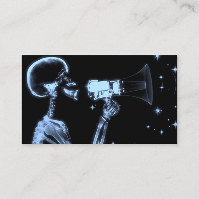 Esqueleto de rayos X de gran Invitación - Azul (Anverso)