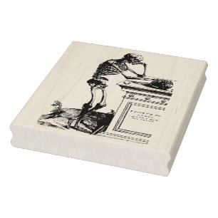 Esqueleto en el cementerio con sello de arte de go