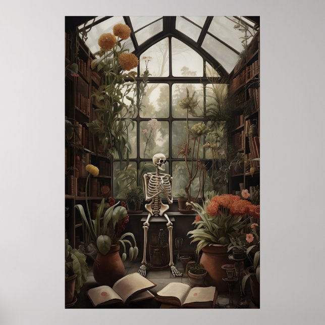 Esqueleto en Impresión de Biblioteca Abandonada Bo (Frente)