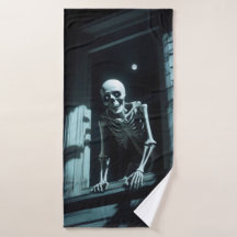 Esqueleto en la ventana.