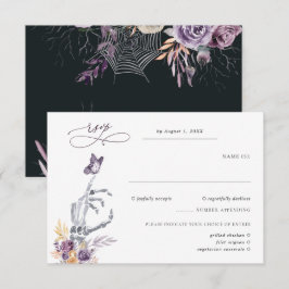 Esqueleto floral | RSVP de boda de Halloween
