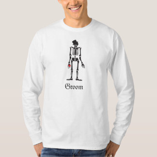 Esqueleto gótico Groom Boda Favor Camisa