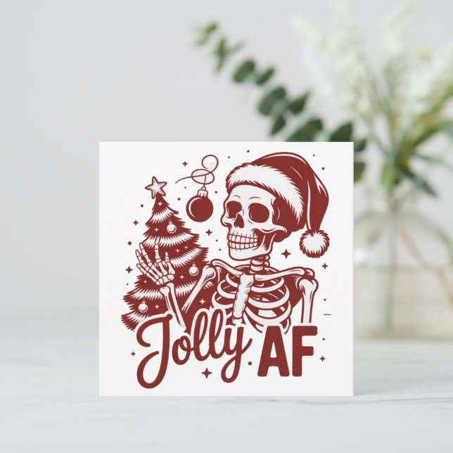 Esqueleto Jolly Af Snarky Navidad Sarcástico Diver (Anverso de pie)