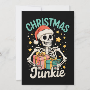 Esqueleto Junkie de Navidad Divertido Fiesta de Na