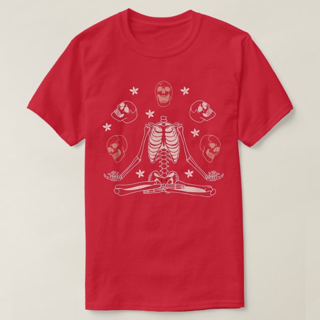 Esqueleto mediador, camiseta con esqueleto de yoga (Diseño del anverso)
