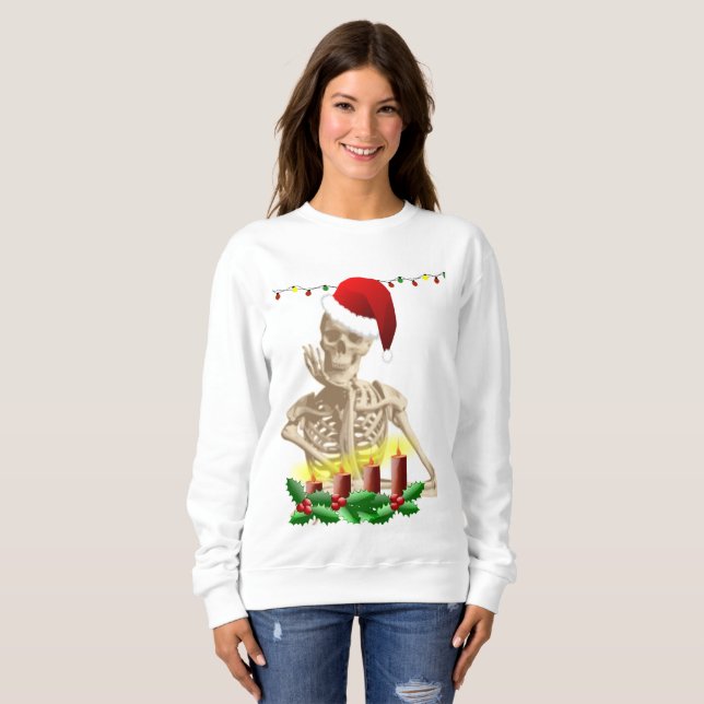 esqueleto navidades pesadillas sudaderas (Anverso completo)