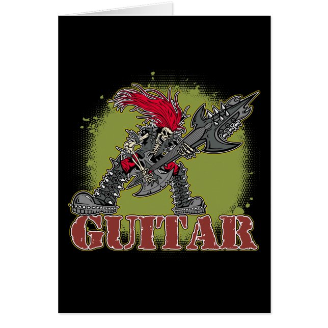 Esqueleto que toca la guitarra eléctrica (Frente)