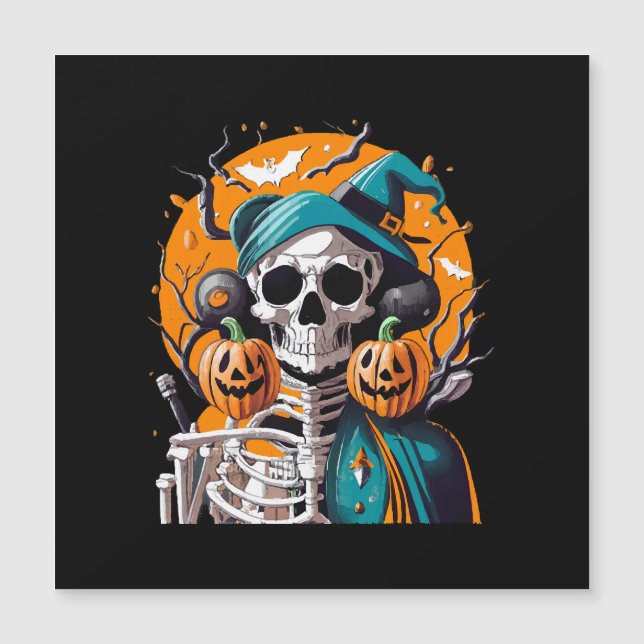 Esqueleto y calabaza (Anverso)