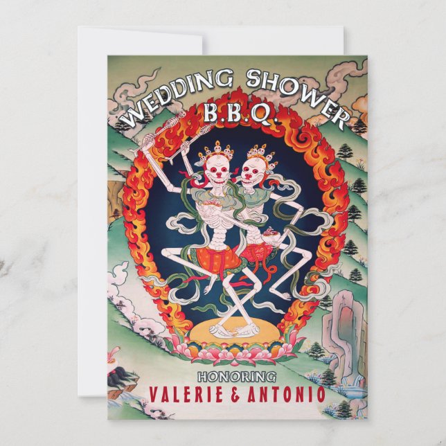 Esqueletos danzantes Bodas Ducha Invitaciones a ba (Anverso)