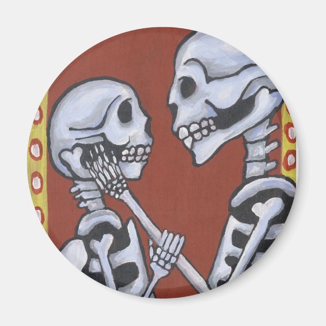 Esqueletos de Dia de los muertos en el imán del am (Frente)