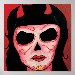 Esqueletos de Dia de los Muertos Impresión Satanás