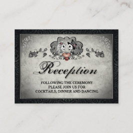 Esqueletos de Halloween y recepción de color gris 