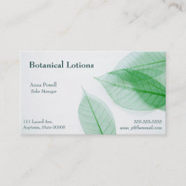 Esqueletos de la hoja en la tarjeta de visita