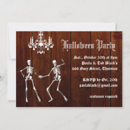 Esqueletos glamorosos sobre la invitación a Hallow