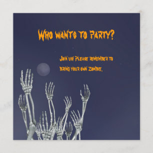 Esqueletos - invitación del fiesta de Halloween