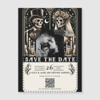 Esqueletos Tarot Novia Novio Boda Guardar la Fech