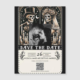 Esqueletos Tarot Novia Novio Boda Guardar la Fech