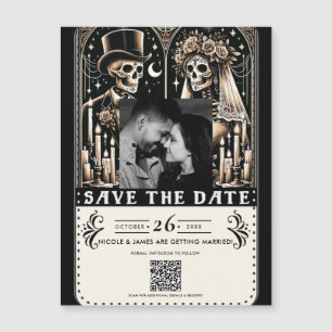 Esqueletos Tarot Novia Novio Boda  Guardar la Fech